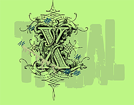 文字花纹边框图案设计