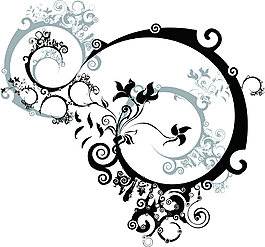 花卉花纹丝带背景