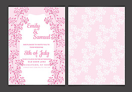 粉色唯美婚礼邀请函