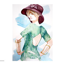 绿色露背裙设计图