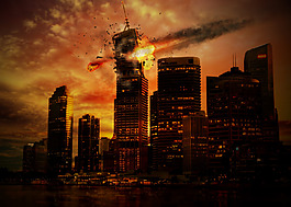 爆炸楼合成背景