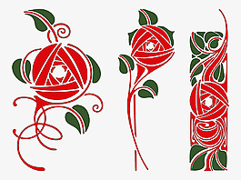 玫瑰花图案变形图片