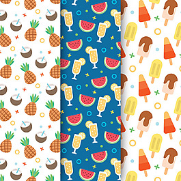 冰淇淋夏季水果装饰图案