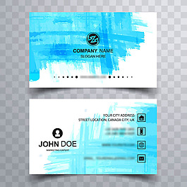 现代水彩笔触名片模板