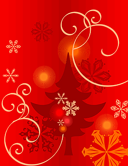 树木雪花剪影背景