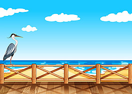 仙鹤海洋场景插图