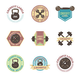 手绘运动元素图标标签