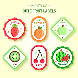 可爱的水果标签图标