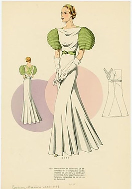 白色欧式长裙设计图