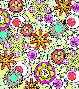 卡通花纹素材背景图案