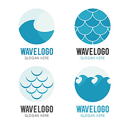 各种蓝色波纹标志logo