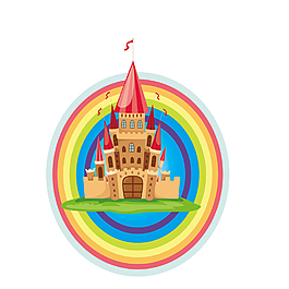 彩色圆圈城堡建筑物