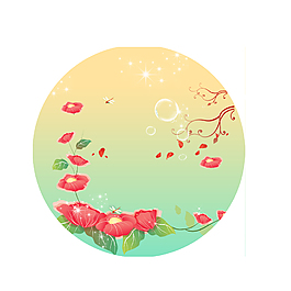 文艺圆形花朵