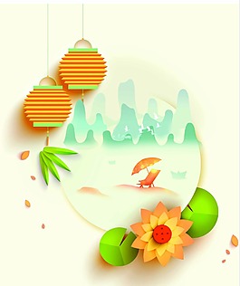 灯笼花唯美淡黄色背景广告背景