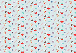 手绘下午茶食物背景素材