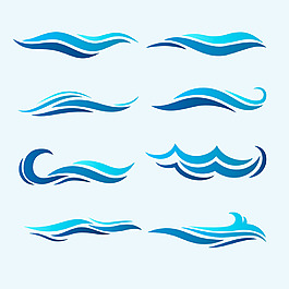 抽象蓝色波纹装饰图案