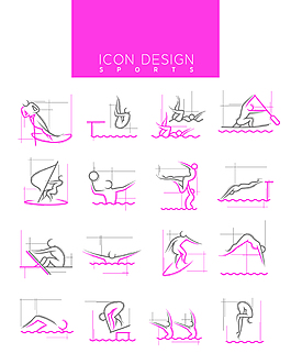 线稿体育运动图标设计