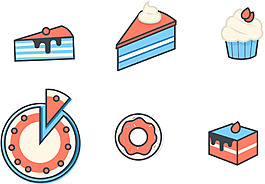 手绘蛋糕矢量素材