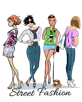 女士手绘插画人物矢量素材