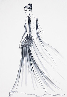 长裙礼服设计手绘图