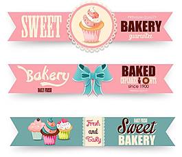 杯子蛋糕横幅设计矢量素材下载