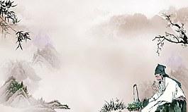 中国风水墨山水背景图片