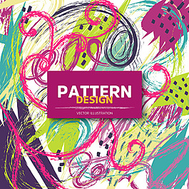 美丽的粗犷笔触图案设计背景