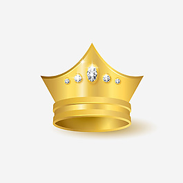 精致镶钻金色皇冠图标