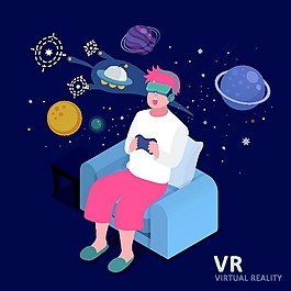 戴VR的男人漫画图片