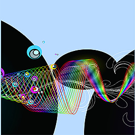 彩色波纹线条背景