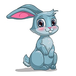 蓝色小兔子图片