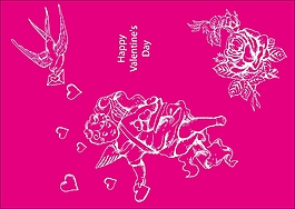 红色可爱爱神丘比特图案