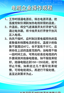 电缆企业操作规程展板