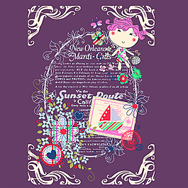 矢量花纹边框文字素材背景