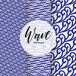 深蓝色的波纹形状装饰图案