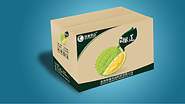 榴莲箱简洁包装设计