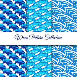 蓝色抽象波纹装饰图案