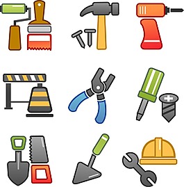 矢量工人工具图标