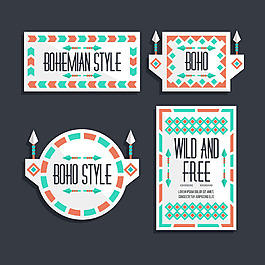 各种波普风格装饰图案标签