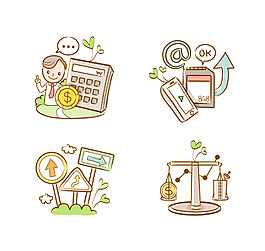 矢量卡通数据金融素材