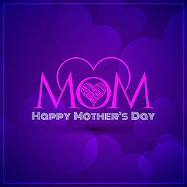 优雅的紫色背景母亲节设计模板