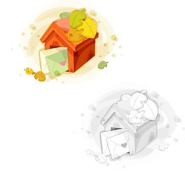 卡通建筑房子