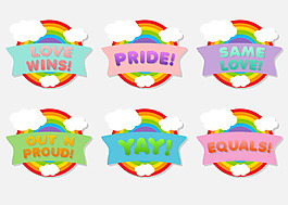 可爱手绘彩虹图标