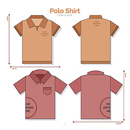 不同款式颜色Polo衫模板
