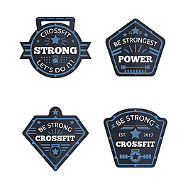 复古风格健身运动图标