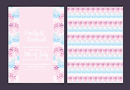 手绘花卉唯美婚礼邀请函