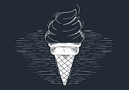 黑板冰淇凌插画