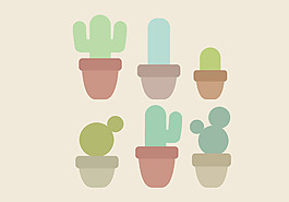 扁平仙人掌素材