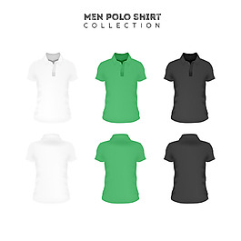 三种颜色男人polo衫模板