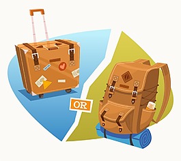 复古旅行与冒险背景矢量素材下载